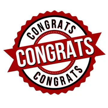 Congrats label or stamp Stock Illustration