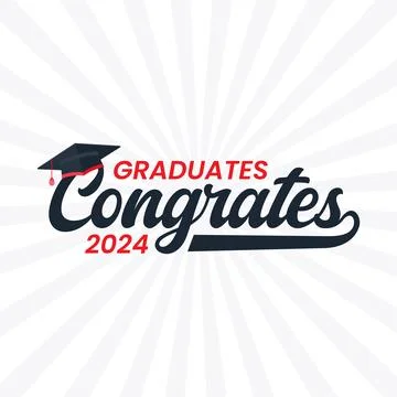 Congrats lettering vector illustration. Congratulating banner for graduation Stock Illustration
