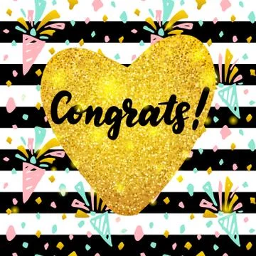 Congrats Postcard Design Stock Illustration