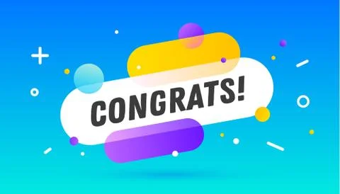 Congrats, speech bubble. Banner, speech bubble, poster Stock Illustration