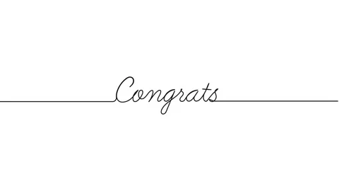 Congrats text animated continuous single one line art word animation Stock Footage 313420661