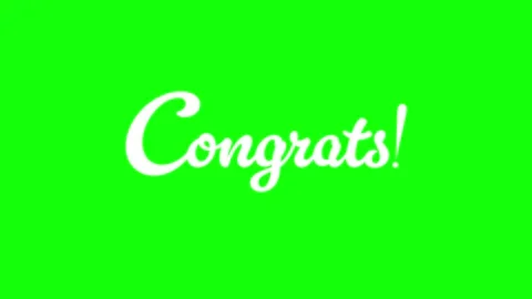 Congrats text animation on green screen – perfect for birthday, graduation, an Stock Footage 311236080