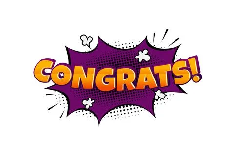 Congrats text sticker label icon design. Congrats text style effect Stock Illustration