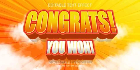Congrats vector text effect with modern style design Illustration