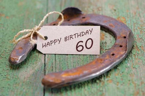 Congratulation and happy birthday 60th Stock Photos