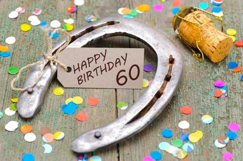 Congratulation and happy birthday 60th Foto stock