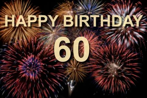 Congratulation and happy birthday 60th Stock Photos