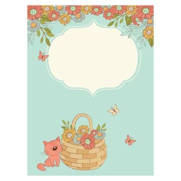 CONGRATULATION CARD Birthday Greeting Vector Illustration Set 스톡 일러스트