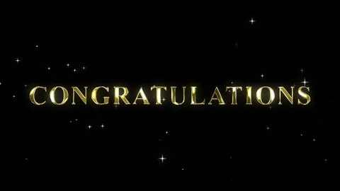 Congratulation gold animated greeting congratulation gold with sparkling st.. Stock Footage 262218222
