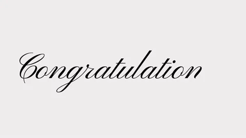 Congratulation Hand Writing Dark on White Stock Footage 140207820