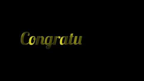 Congratulation handwritten text with gold style animation Stock Footage 321608193