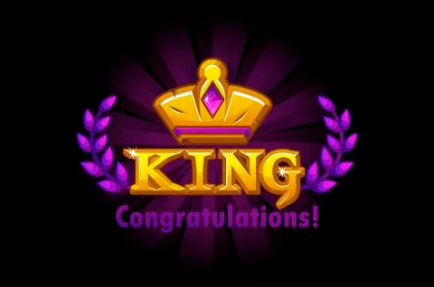 Congratulation of the king crown and logo with a wreath. Stock-Illustration