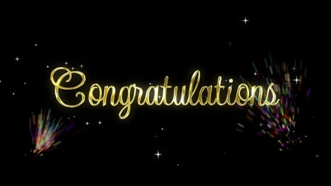 Congratulation lettering text confetti animated congratulations gold confet.. Stock Footage 300577373