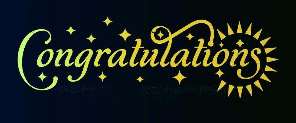 Congratulation typography vector text.  Handwriting congratulation calligra.. Stock Illustration