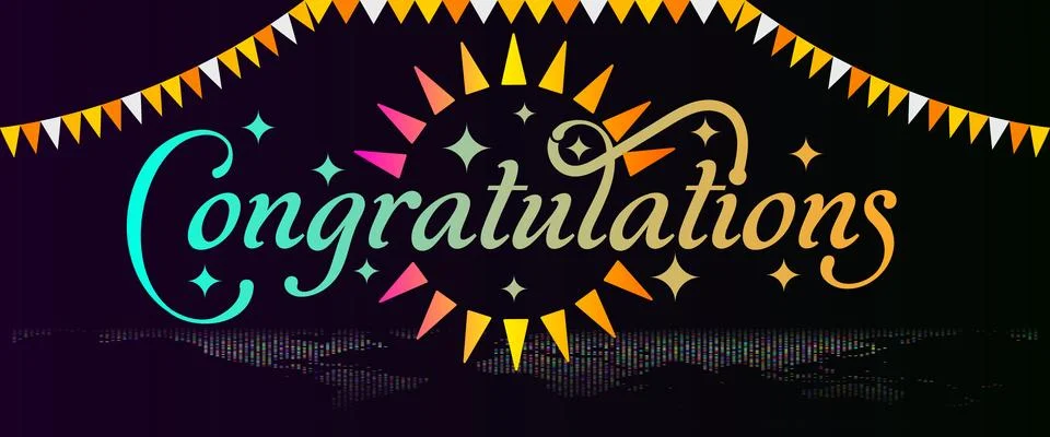 Congratulation typography vector text.  Handwriting congratulation luxury c.. Stock Illustration