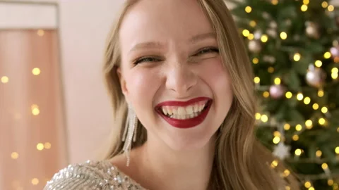 Congratulation video call chat on mobile phone showing christmas tree. Stock Footage 166323028