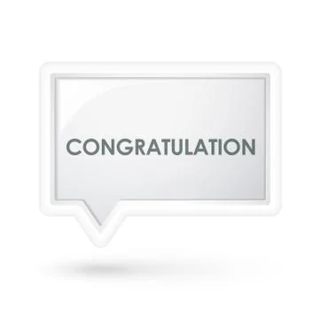 Congratulation word on a speech bubble Stock Illustration