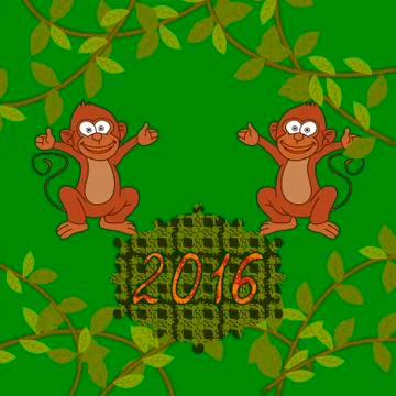 Congratulation year of the monkey Stock Illustration