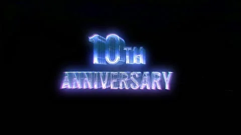 Congratulations on the 10th anniversary in the style of the 80s, retro style Stock Footage 233466689