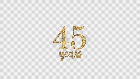Congratulations on 45 years with alpha channel, golden congratulations, fort 動画素材 299755219