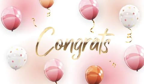 Congratulations abstract design template background. Vector illustration Stock Illustration