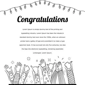 Congratulations and celebration template Illustrazione stock