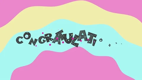 Congratulations  animated text on a colorful background  Video stock 171362714