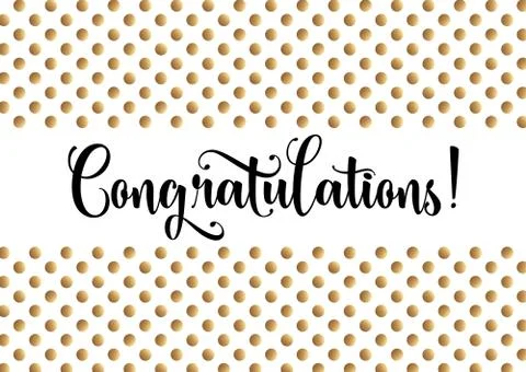 Congratulations background with gold polka dots Stock Illustration