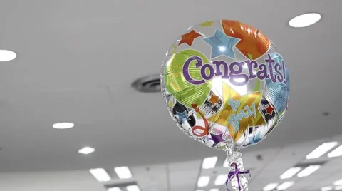 Congratulations balloon floating in the air Stock Footage 41833743