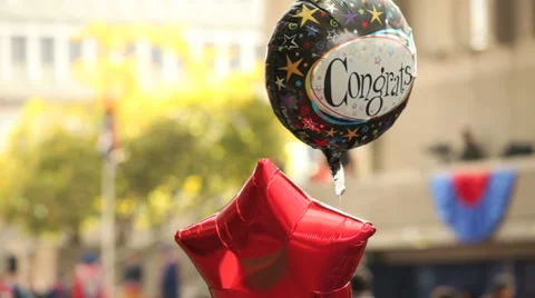 Congratulations balloons Stock Footage 32036875