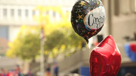 Congratulations balloons Stock Footage 32036891