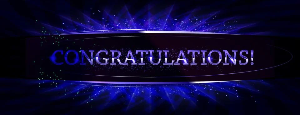 Congratulations. Banner on a blue background Stock Illustration