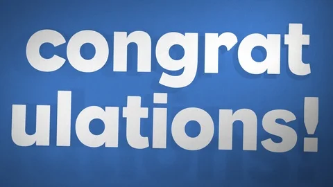 Congratulations On Blue, Paper Stop-Motion Animation Stock Footage 111708111