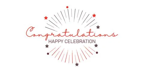 Congratulations calligraphy. Hand written text. Lettering. Calligraphic banner. Stock Illustration