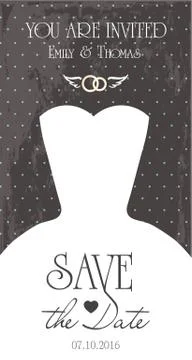 Congratulations card. Template for wedding invitation Stock Illustration