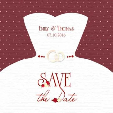 Congratulations card. Template for wedding invitation Stock Illustration
