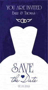 Congratulations card. Template for wedding invitation Stock Illustration