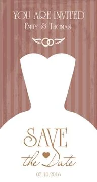 Congratulations card. Template for wedding invitation Stock Illustration