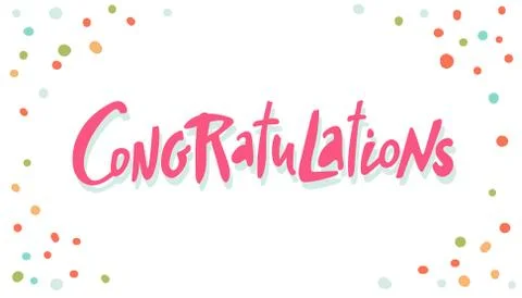 Congratulations card. Vector greeting card poster. Original handwritten calli Stock Illustration