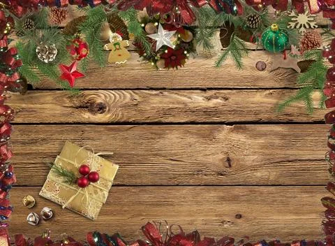 Congratulations on the Christmas background image. 3D rendering. Winter Pa... Stock Photos