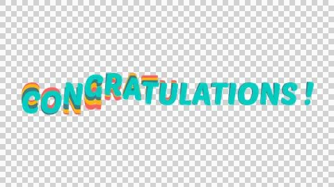 Congratulations colorful 3D wave text image. Transparent background. Stock Illustration