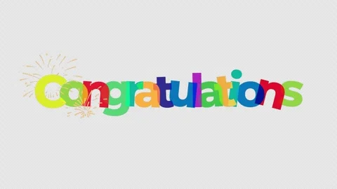 CONGRATULATIONS COLORFUL ANIMATION Видео 284052764