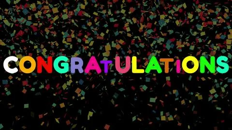 Congratulations with confetti Illustrazione stock