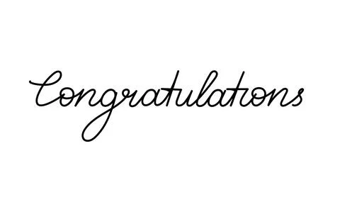 Congratulations continuous line handwritten text Stock Illustration