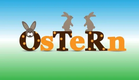 Congratulations on Easter, German language Illustrazione stock