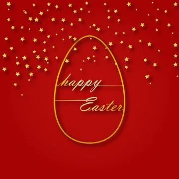 Congratulations on the Easter holiday, the contour of the Easter eggs and the 스톡 일러스트