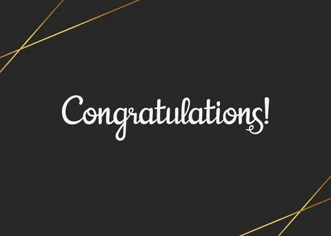 Congratulations with elegant handwritten script and gold geometric backgrou.. Stock Illustration