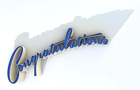 Congratulations extruded text Stock Illustration