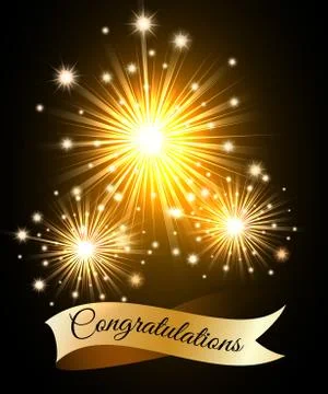 Congratulations Fireworks Stock Illustration