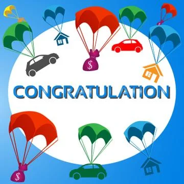 Congratulations. get a gift Illustrazione stock